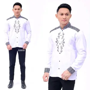 NEW 2 KOKO PANJANG PRIA BAHAN SIGNTURE MURAH EDISI LEBARAN SERAGAMAN KEREN KOKO PRIA PEKALONGAN Muslim Baju Dewasa Motif Putih Hitam Navy Nyaman Kurta Kombinasi Katun