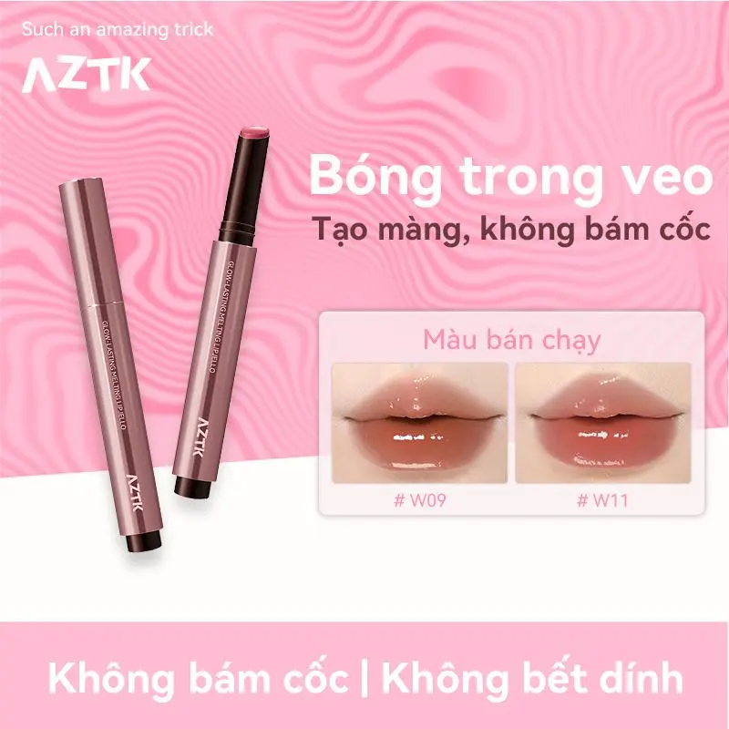 Tinh chất son jelly AZTK tạo lớp phủ dạng màng nước nhẹ như sóng biển – Son lì không transfer, dưỡng ẩm cho môi