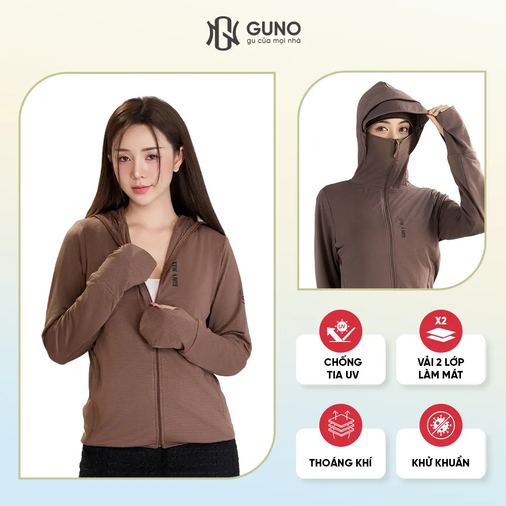GUNO-Áo chống nắng nam nữ 2 lớp chống tia UV có che trán vành mũ rời SP5| 3HANU182/NA87 | BigBuy360 - bigbuy360.vn