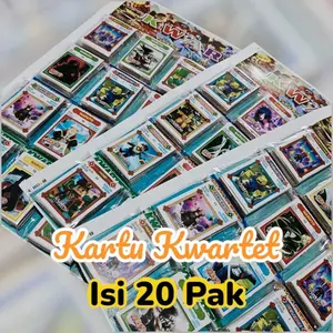 Mainan Anak Kartu Mainan - Kartu Kwartet Gambar Karakter Hero Dan Game Murah - 1 Lembar Isi 20 Pak - Bisa COD