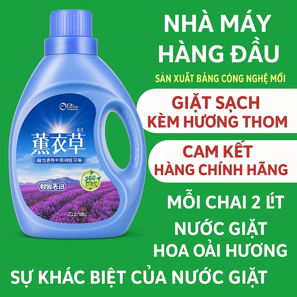 Nước giặt chính hãng hương hoa oải hương làm sạch sâu lưu hương 72 giờ