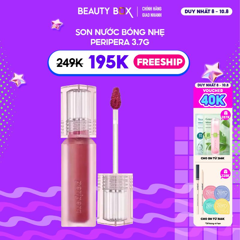 (Mới - Ver. Cherry) Son Nước Bóng Nhẹ Peripera Water Bare Tint 3.7g