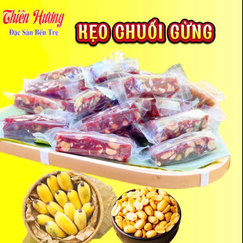 {Mã Ít Đường} Kẹo CHUỐI GỪNG đậu phộng -đặc sản Bến Tre - Ăn Vặt Candy Snack
