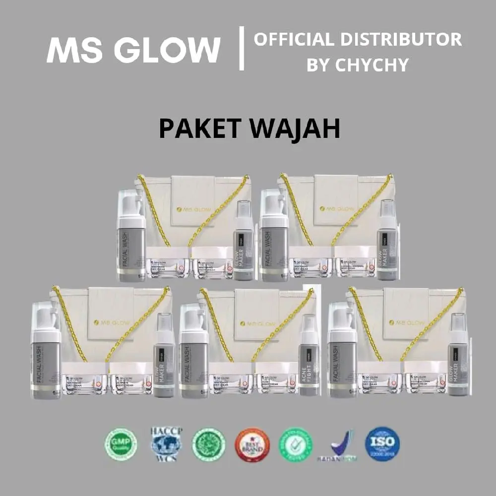MS GLOW - PAKET WAJAH FREE GIFT ( Whitening , Acne , WhiteCellDNA, Ultimate , Luminous)