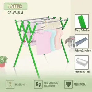 JEMURAN GALVALUM Jemuran Pakaian Rak handuk 1 Meter
