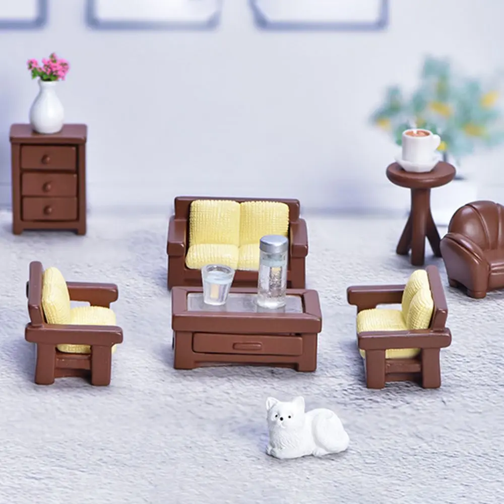 Exquisite Creative DIY Chair Micro Landscape Dollhouse Ornament DIY Bonsai Accessories Drinking Machine Simulation Bed Model Desktop Decor Furniture Figurines Sofa Miniatures