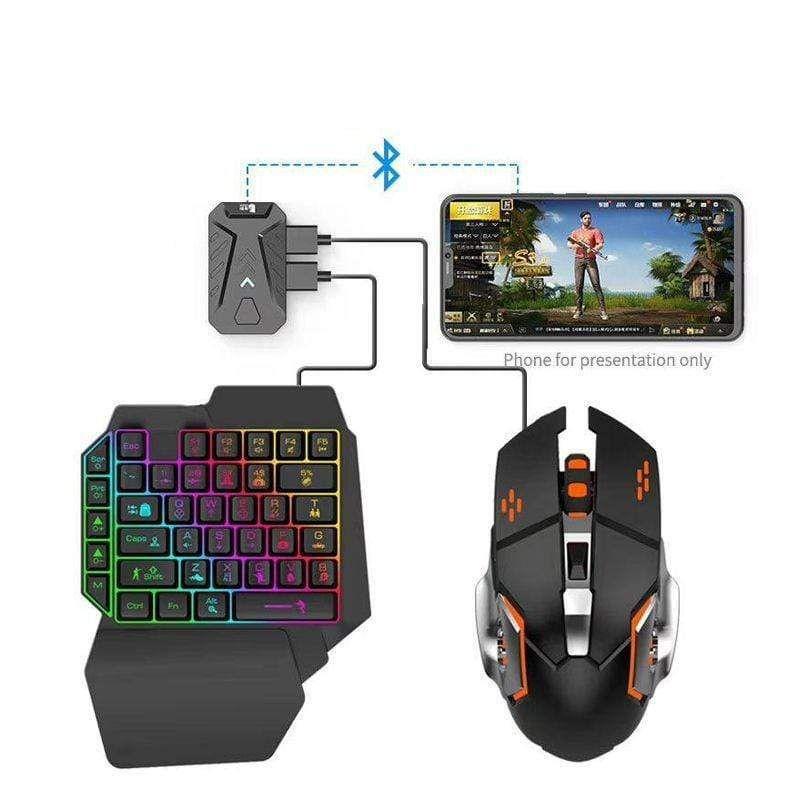 4 in 1 handed keyboard and mouse mobile game mini keyboard and mouse combo for games playing 4