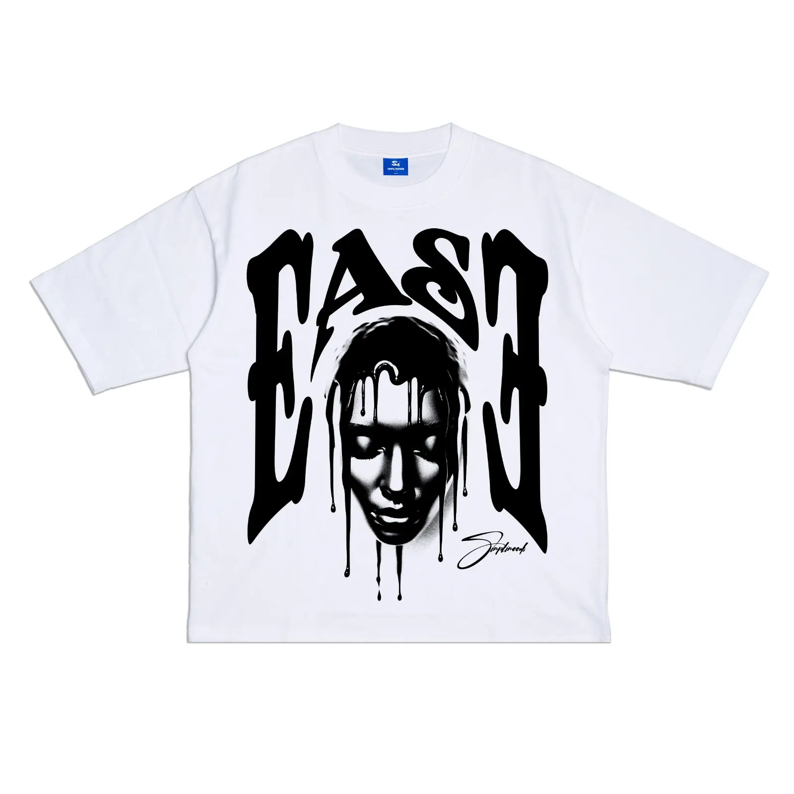 Simplimoods - Baju Kaos Distro Tshirt Skena Boxy Oversized Pria dan Wanita Ease Cotton Combed 24S Lembut Sablon Pendek Katun Panjang Atasan Anime Cowok