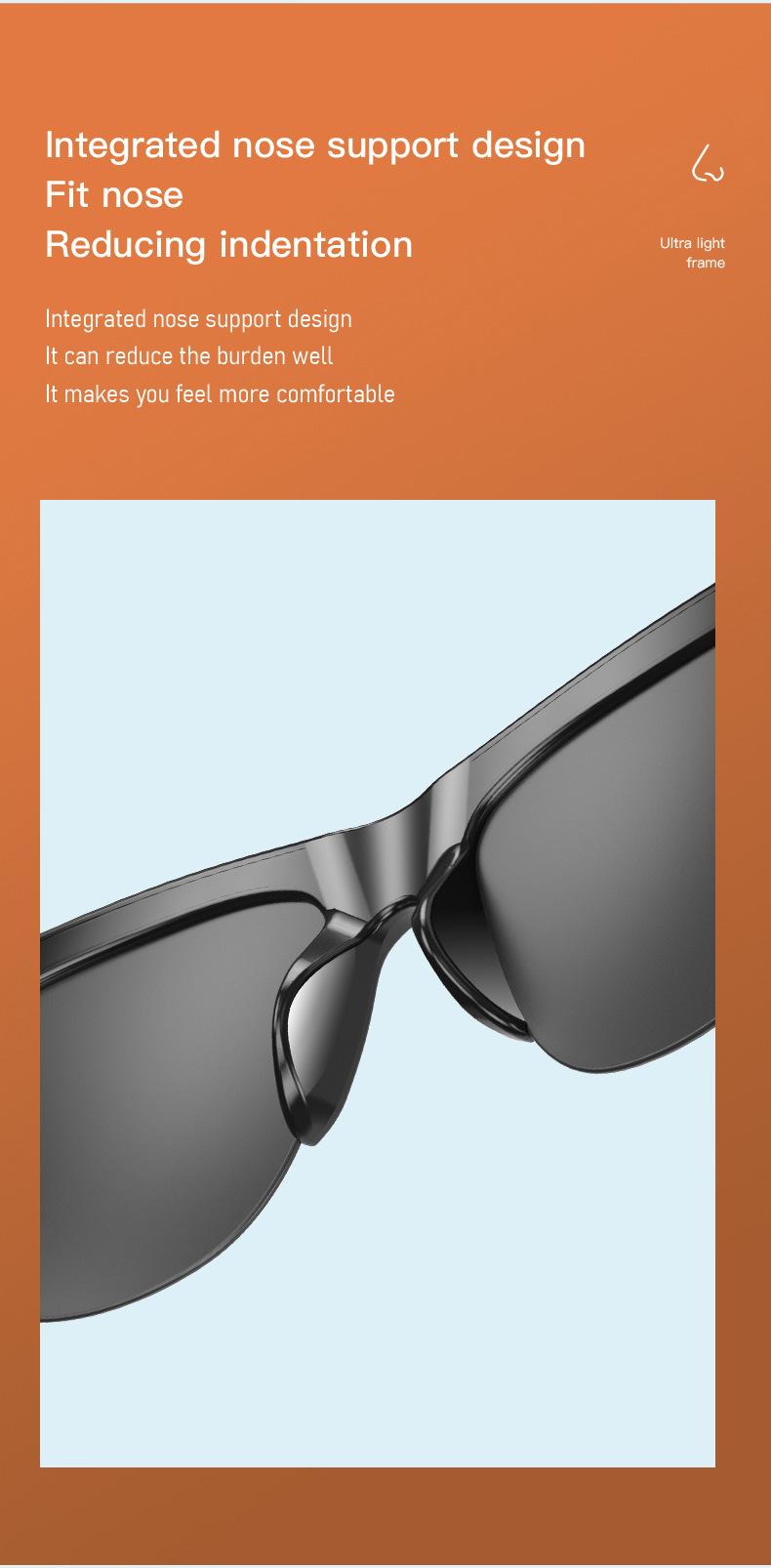 Product Introduction of Bluetooth Smart Glasses Anti-UV Sunglasses Fashion Glasses 4