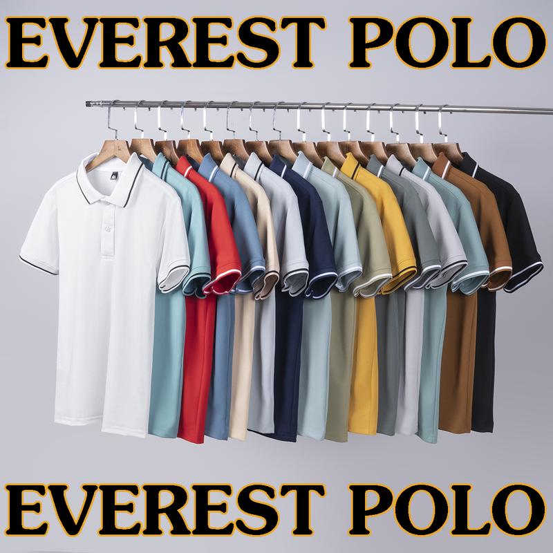 Áo thun polo nam vải cá sấu kiểu dáng phối sọc viền tay viền cổ Everest 15 màu Menswear Top Có Cổ Shirt Cộc Tay