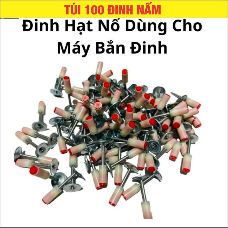  Túi gần 100 đinh nấm cho máy bắn đinh hạt nổ đinh nấm đóng đinh bê tông 