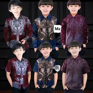 TERLARIS Baju Batik Anak laki laki usia 2-12 tahun Outfit Fashion Pria atasan pria batik anak kemeja anak hem batik murah baju atasan pria motif burgundy