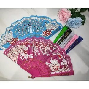 KIPAS LIPAT MERAK GLITER/KIPAS TANGAN JEPANG/KIPAS LIPAT NARI SOUVENIR