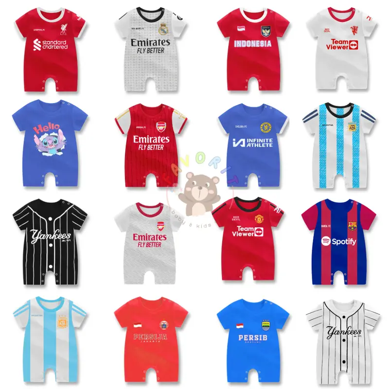 Romper Bola Bayi / Jersey Bola Baby / Romper Bayi Laki / Baju Bola Bayi ...