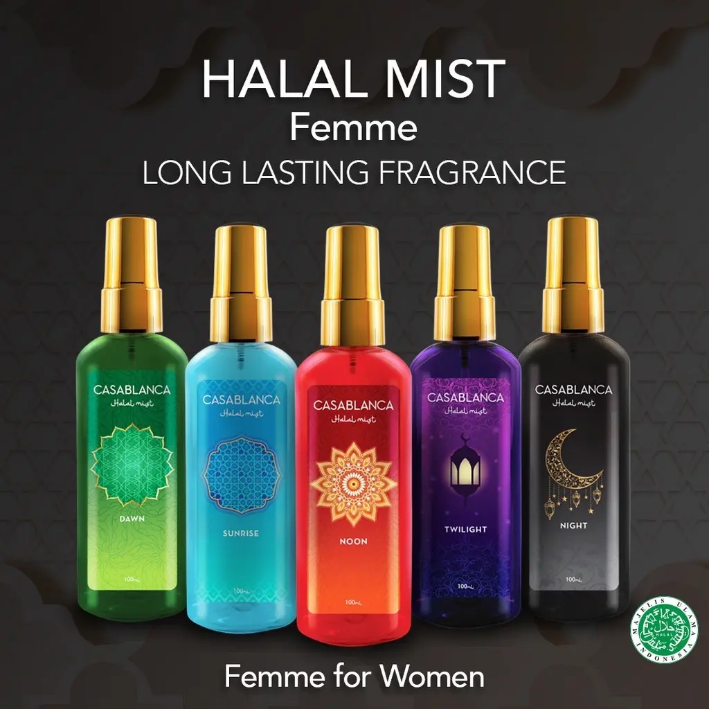 READY STOK Casablanca Halal Mist 100 mL Noon Dawn Sunrise Twilight Night