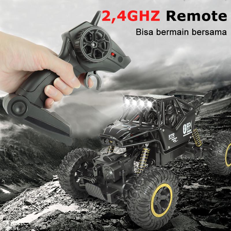 Mainan Mobil Remote Control Besar 4WD 1:16 RC Mobil Offroad Bahan Alloy 2,4GHZ Lampu Bisa ON OFF