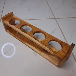 Rak botol kayu jati diameter lubang 6 cm