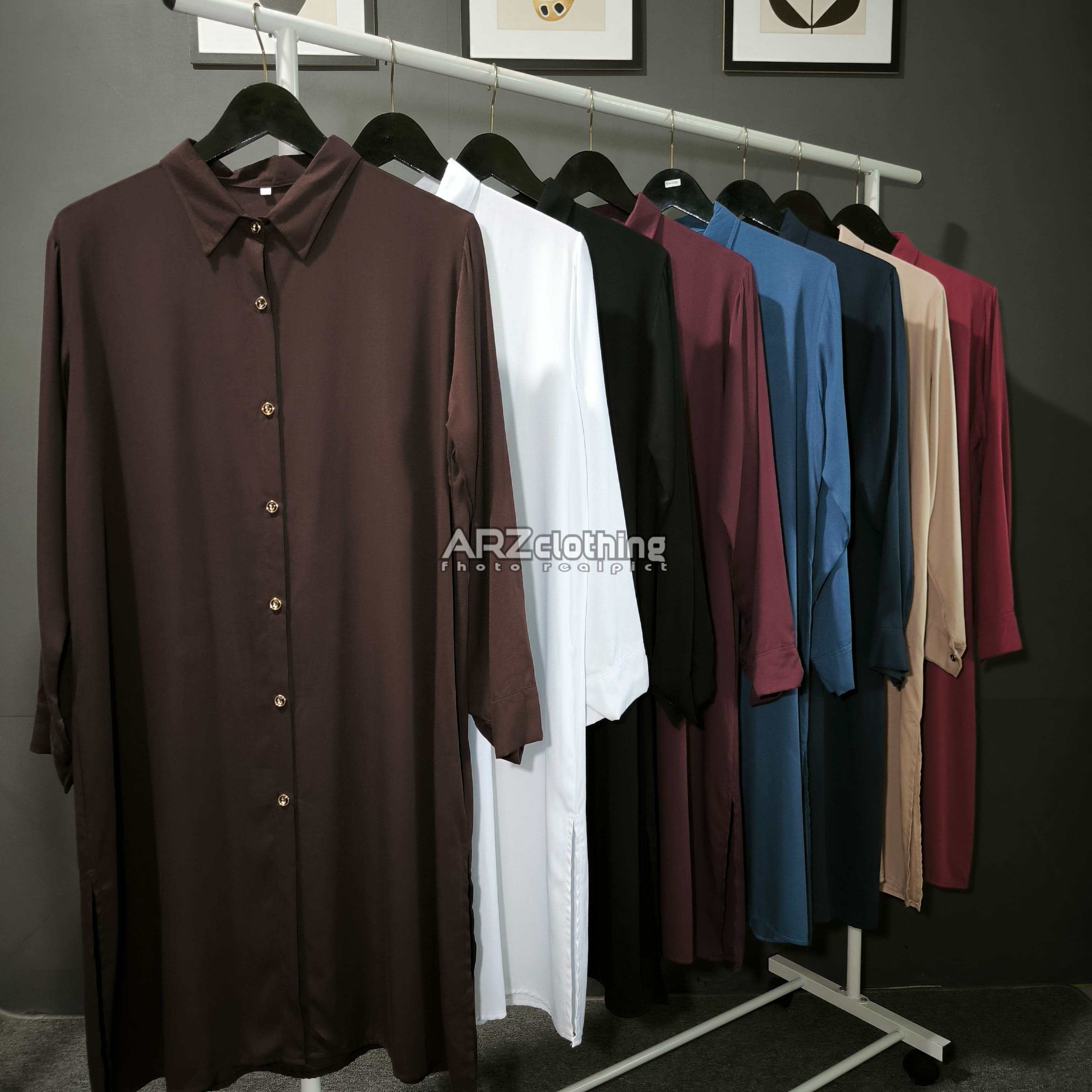 Neyla Long Tunik Model Kemeja Katun Rayon Twill Premium Size M L XL XXL JUMBO Atasan Wanita Terbaru Busui Friendly Bahan Nyaman dan Stylish