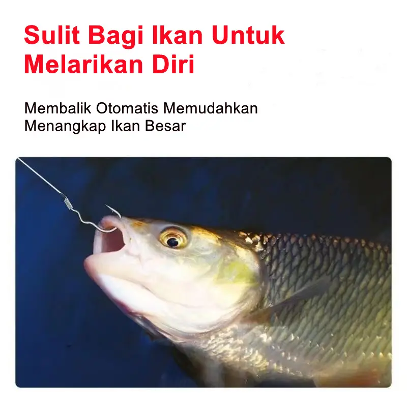 Bingolife Kail Pancing Membalik Otomatis 20 Buah/Pak Kail Pancing Anti Mocel Untuk Ikan Mas Semah Ikan Nila Kail Pancing Kuat Tajam Galatama Ikan Wader Automatic Flipping Fishhook 7
