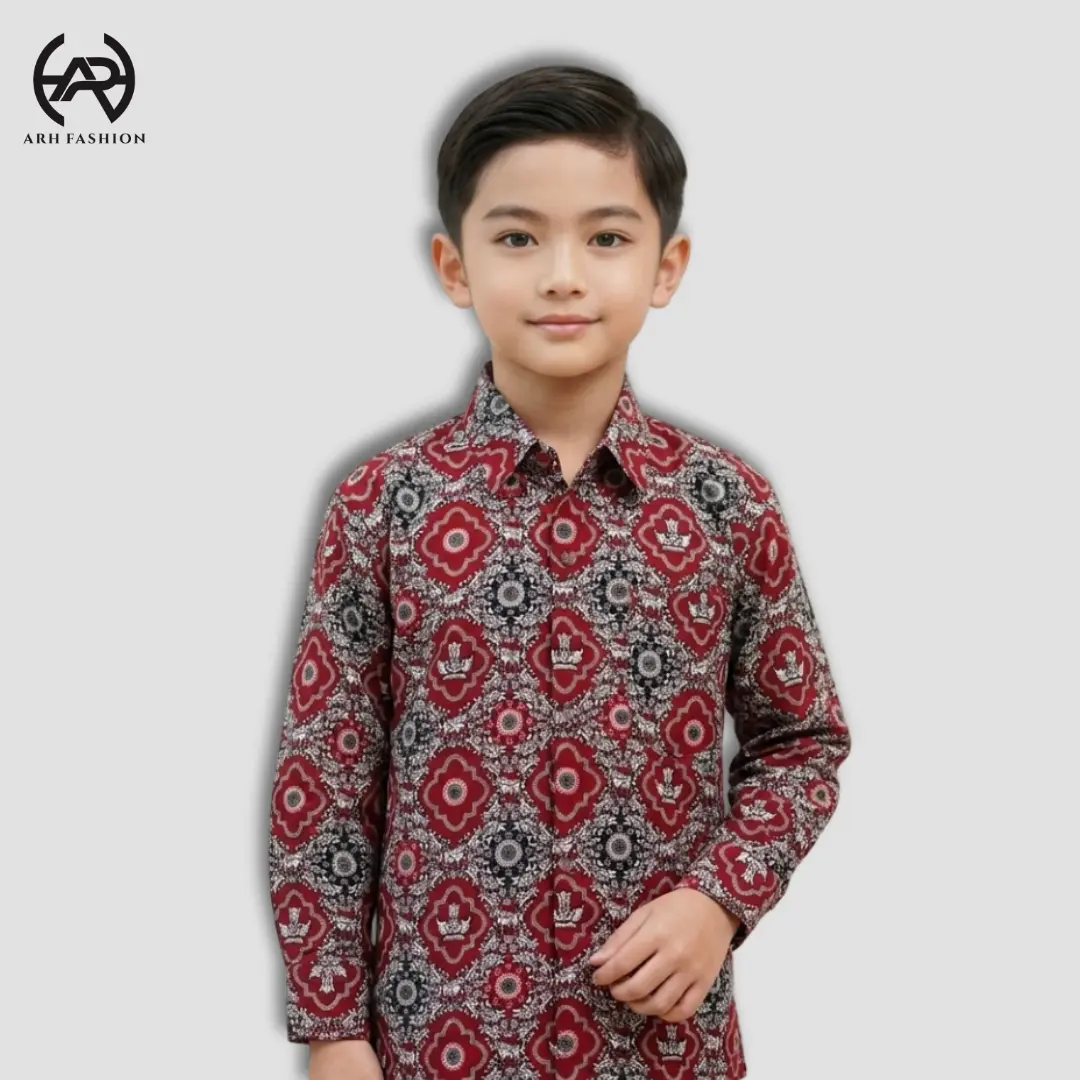 Arh Fashion - [GROSIR] - Baju Atasan Kemeja Batik Lengan Panjang Seragam Sekolah SD - Ordr Bnyk
