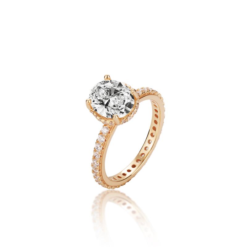 Product Introduction of 【#147 Promise Ring】2Carat Oval Moissanite Rings in 925 Sterling Silver 2