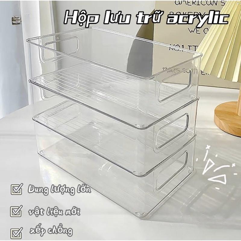 Hộp / Khay Arcylic Trong Suốt Để Bàn đựnġ Đồ Đa Năng Có Tay Cầm Tiện Lợi…