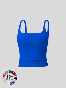Camiseta deportiva para mujer de color liso, camiseta sin mangas deportiva, informal y transpirable para yoga, gimnasio, entrenamiento y para correr, ropa deportiva para señoras para todo el año