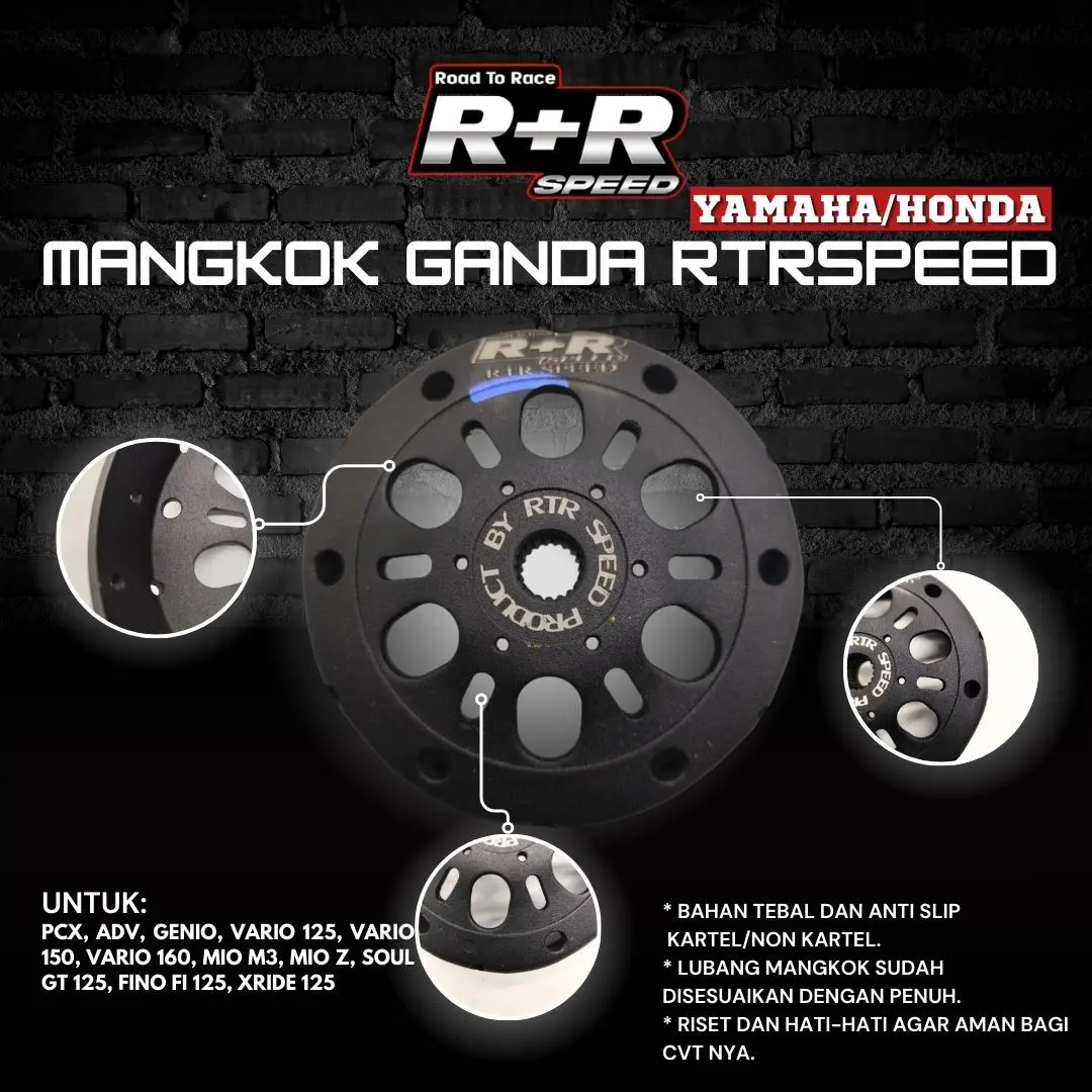 MANGKOK GANDA RTRSPEED VARIO 125, MIO M3, MIO Z, VARIO 150, FINO 125, VARIO 110, XRIDE 125 VARIO 160, ADV, PCX