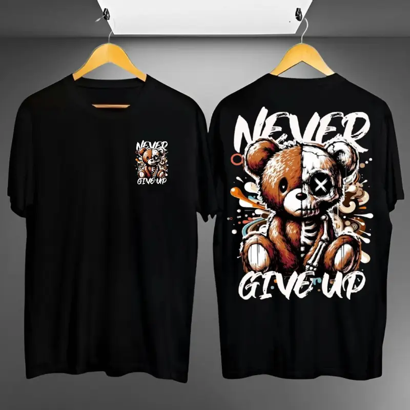Kaos Distro Motif Spooky Bear Sablon Digital Printing Unisex Lengan Pendek - Keren, Dewasa, Panjang, Pria, Oblong, Katun 2