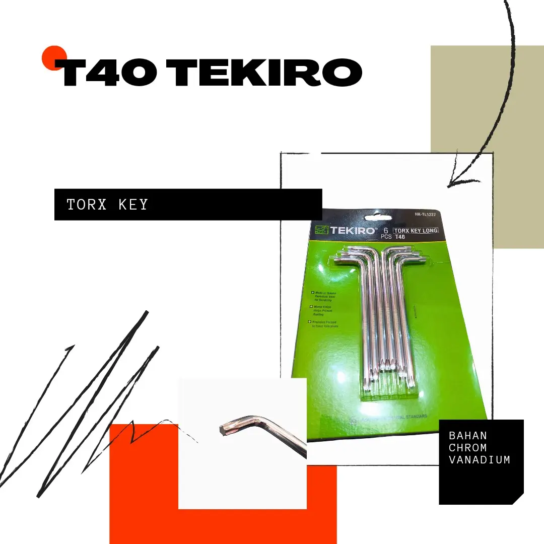 {1 pcs} Kunci L bintang T40, T50, T25 tekiro Torx key long 1 pcs