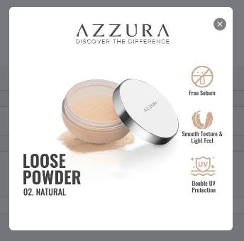 AZZURA Loose Powder 02 NATURAL Bedak Tabur Fresh Look Wajah Compact 2