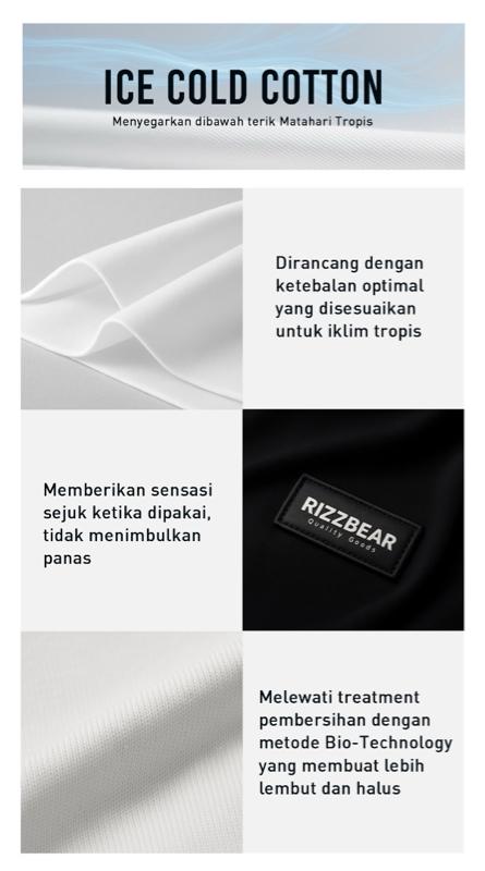 RIZZBEAR Kaos Hitam Cowok Original T-Shirt Black RIZZBEAR Kaos Hitam Cowok Original T-Shirt Black