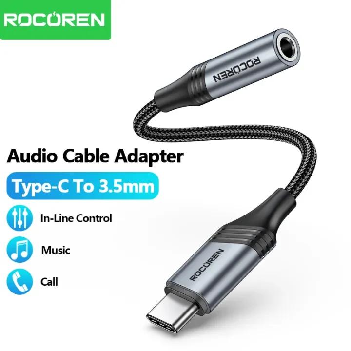 Cáp Âm Thanh Dac Jack Cổng USB C Sang 3.5Mm, Rocoren, Bộ Chuyển Đổi Tai Nghe Đầu Đực Sang Nữ Cáp Tai Nghe Loại C Sang 3.5 Mm, Bộ Chuyển Đổi, Tương Thích Với Điện Thoại Samsung Và Xiaomi Android Nghe Nhạc jack xoay mic Phụ Kiện Earphone