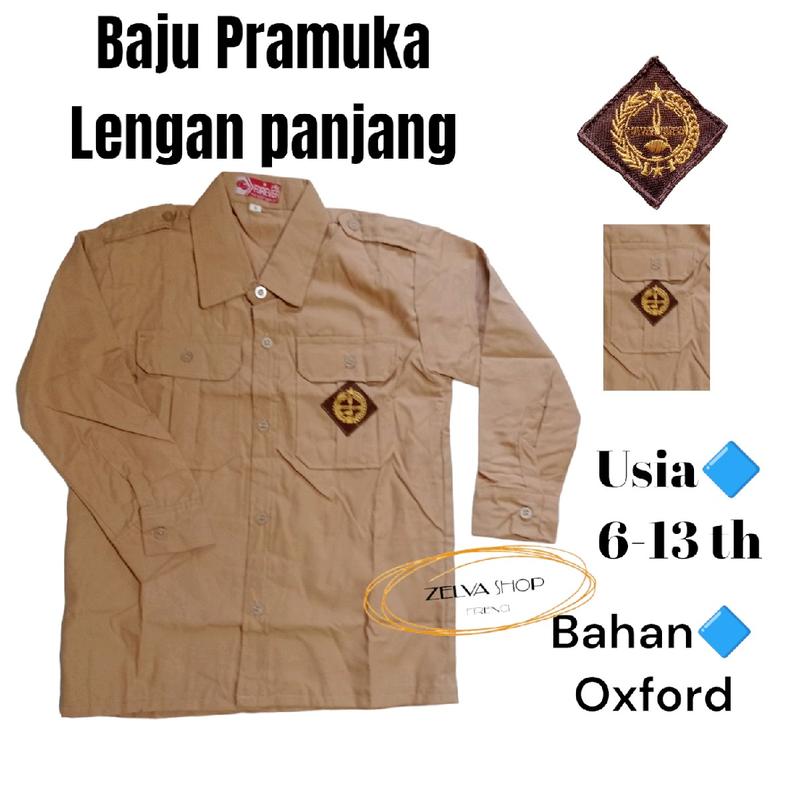 Baju pramuka penggalang SD lengan panjang usia 6-13 tahun baju pramuka panjang sekolah Fashion Bordir 1