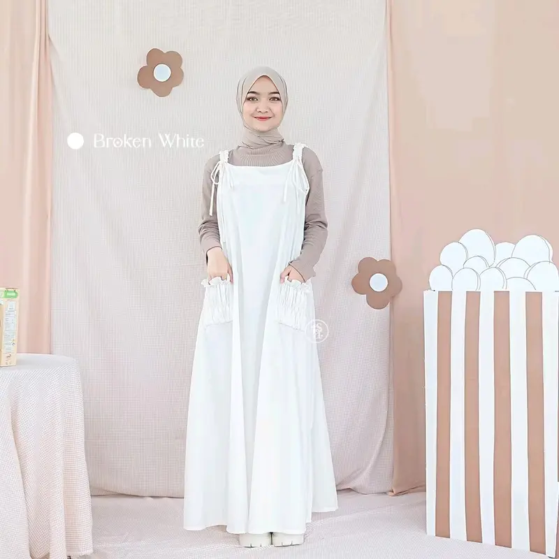 NisOutfit>> overall Keiko+untuk ootd harianmu+overall koren style+terdapat Pita dibagian talinya Wanita Katun Casual 2