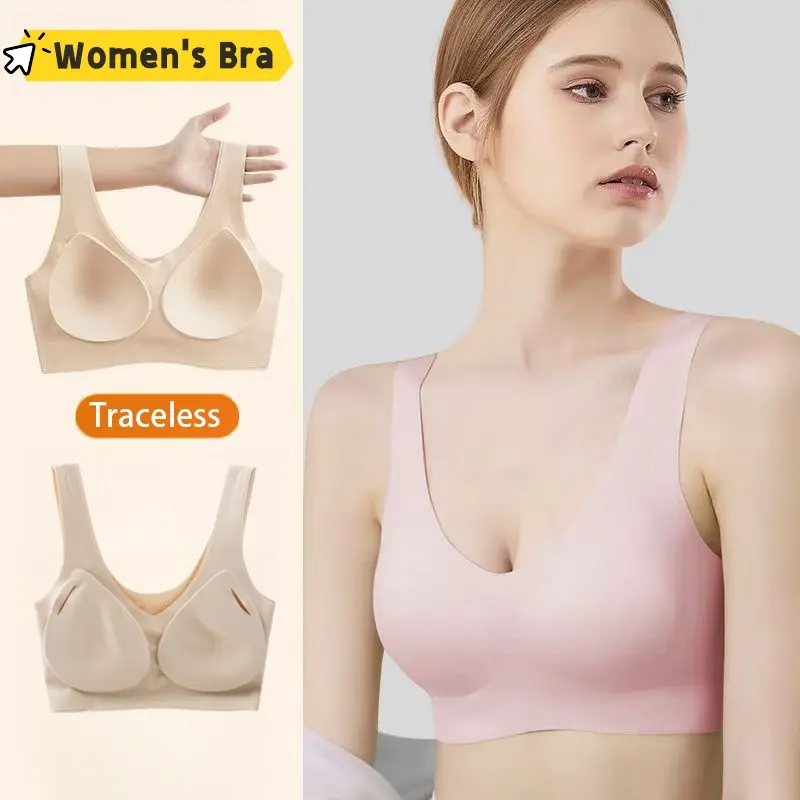 Women's seamless bra sexy anti-sagging gathered side breasts comfortable full cup no steel ring tube top wrap underwear