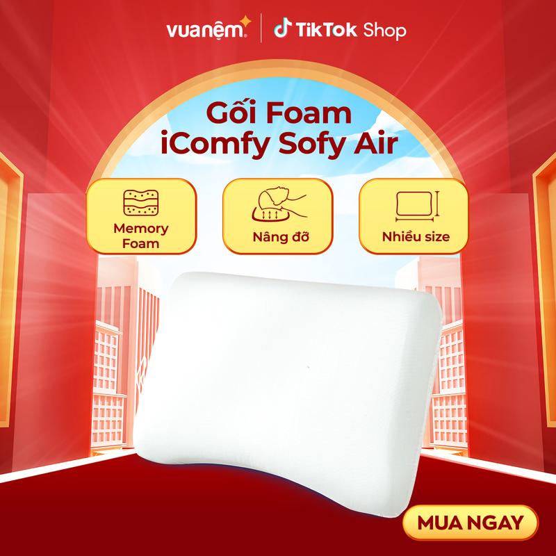 Gối nằm memory foam iComfy Sofy Air VUA NỆM - Nâng đỡ, Đàn hồi, Thông thoáng, Nhiều size