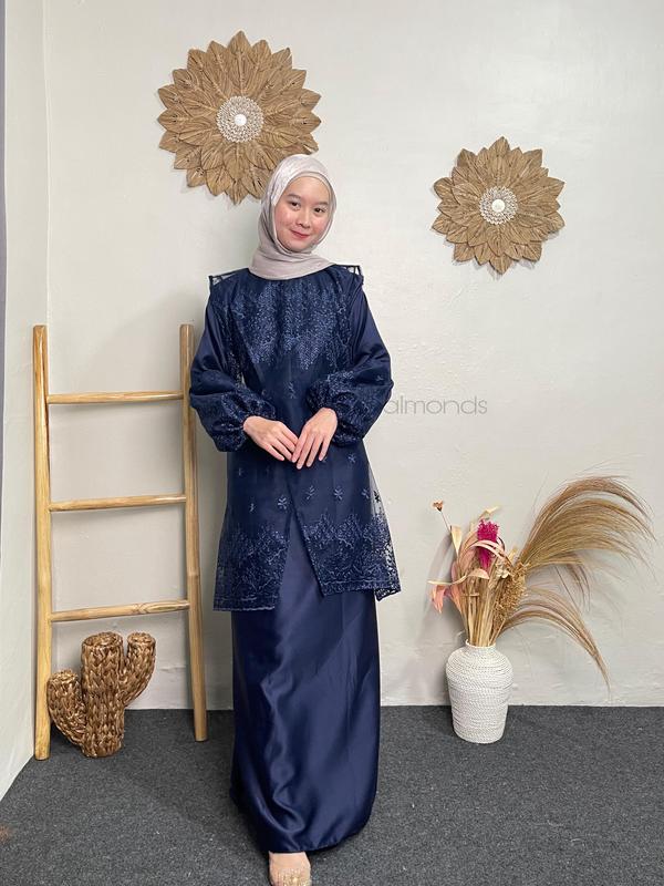 FIRA LONG DRESS SET VEST OUTER TILLE BRUKAT GAMIS MUSLIM KONDANGAN TERBARU Wanita Remaja Dewasa Baju Pesta Rayon Mewah Setelan 2