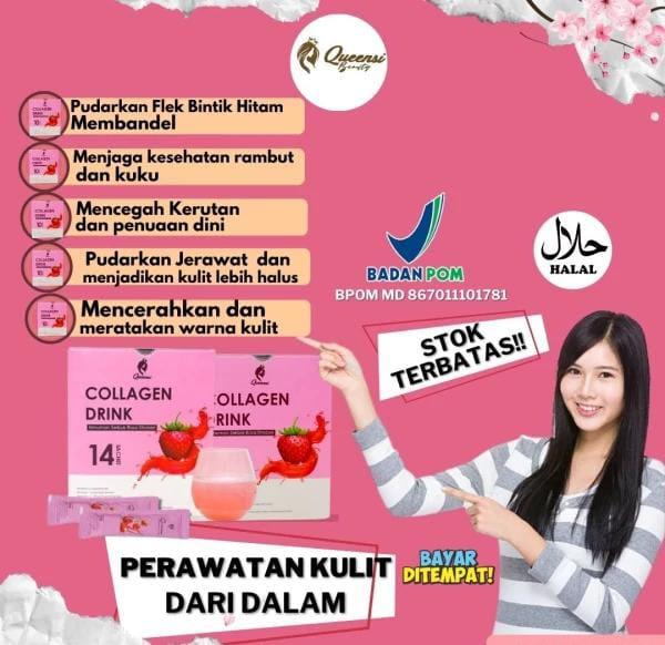 [ 2 Box ] Collagen Queensi Original Isi 28 Sachet - Suplemen Kecantikan Kulit minuman  pemutih collagen 6