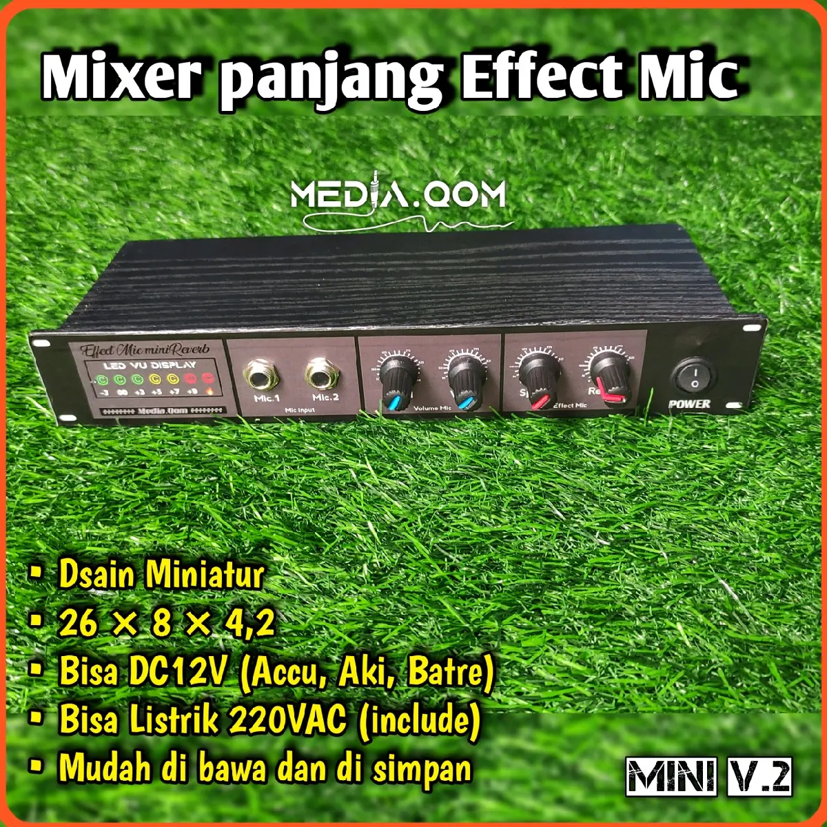 Effect Mic Mixer mini 2Chanel Alat karaoke panjang