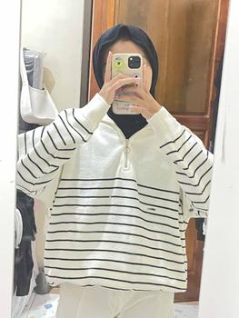 Product Review of ZOYA KNIT SWEATER ZIPPER OVERSIZE from i**a ** 0