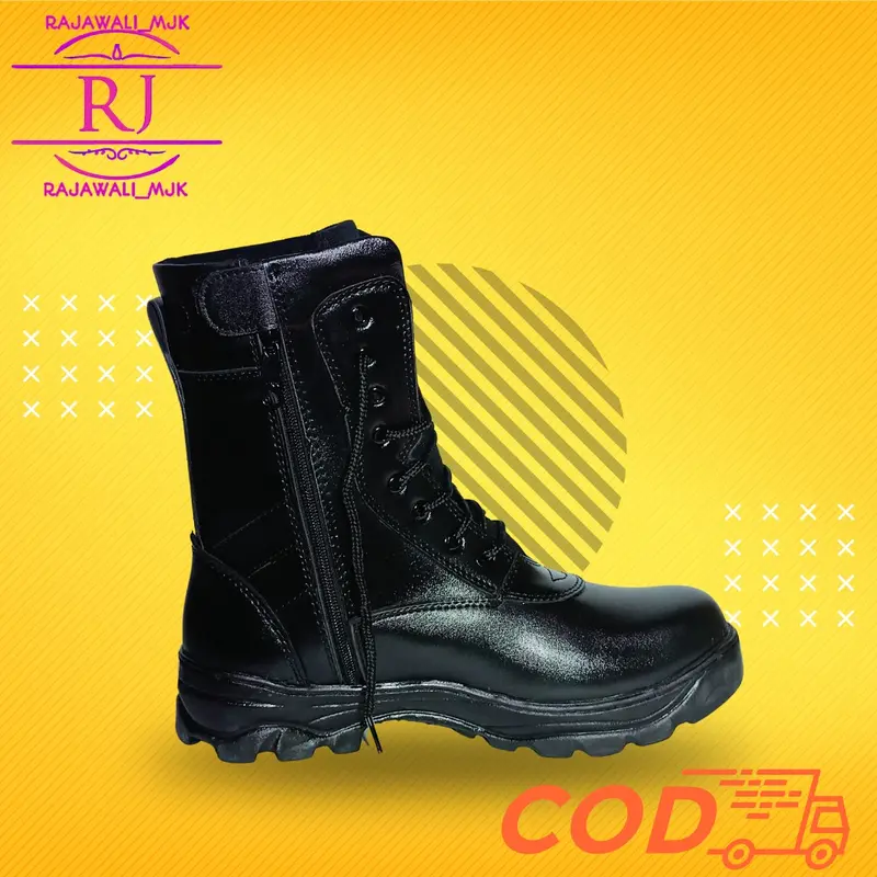 Sepatu PDL Doop Satpam TNI Polri Banser Dll - Kulit Sintetis - Sol Karet Army Berkualitas - Sol Jahitan Nylon Memutar - Boots 4