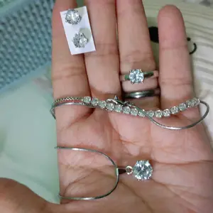 SET PERHIASAN SERUT SILVER TITANIUM PERHIASAN WANITA DEWASA