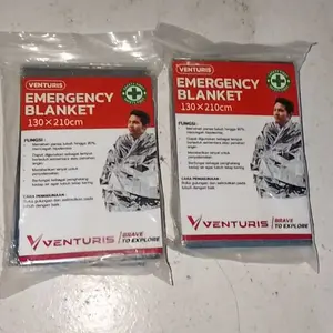 Venturis Emergency Blanket Thermal 130x210cm Silver Emergency Blanket Selimut Darurat Hangat Outdoor Camping