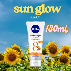 NIVEA Body Serum Extra Bright Care & Protect SPF 15 180ml - Handbody UV Lotion Superfood - mencerahkan kulit kusam glowing brightening cream melembabkan kulit kering 24 jam