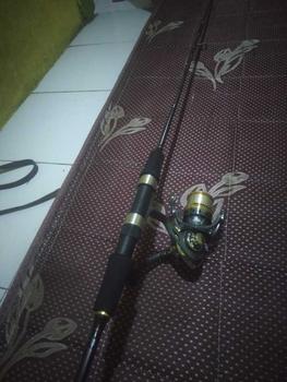 Product Review of termurah satu set joran spinning casting kolam laut pinggiran black medium reel metal 2000 from p**a c**l 1