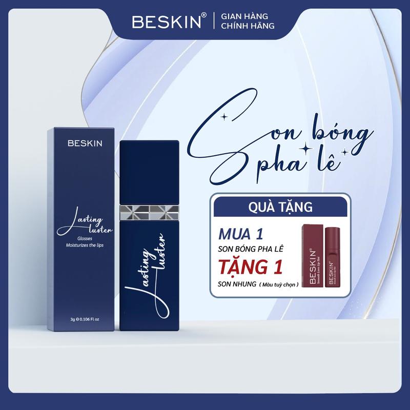   MUA 1 TẶNG 1  SON BÓNG PHA LÊ TRONG SUỐT KHÔNG MÀU " Lasting lusten" - Trọng lượng 3g - Thương Hiệu: Beskin 