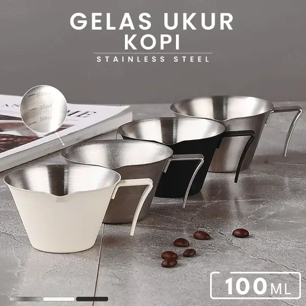 Shot Glass Espresso Gelas Ukur / Takar Kopi Espresso Measuring Glass Stainless Steel Multifungsi