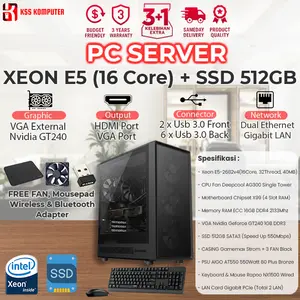 KOMPUTER / PC SERVER Intel XEON E5 + RAM 32GB + SSD 512GB + RX 550 4GB