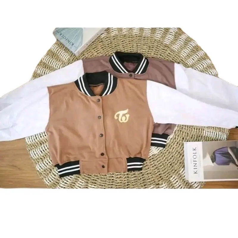 CROPTOP BASEBALL TW BORDIR CROPTOP TW CEWE Fleece Tebal Wanita